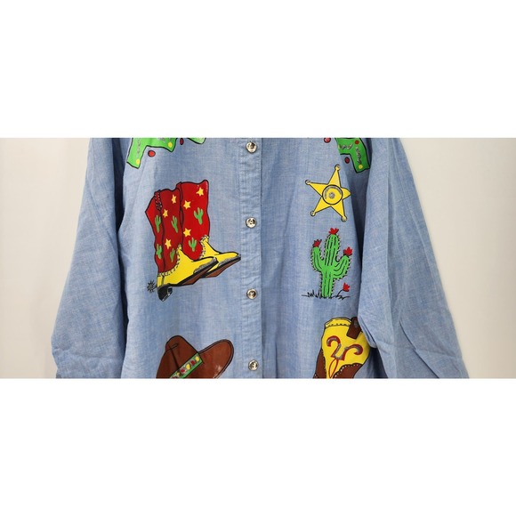 Vintage Western Rodeo Handmade Button Down Estimated size XL - Picture 4 of 13